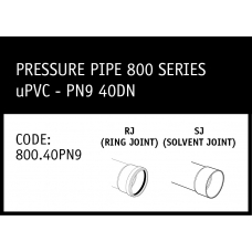 Marley uPVC 800 Series PN9 40DN Pipe - 800.40PN9